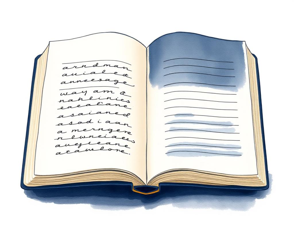 An open notebook with a teacher's handwritten notes